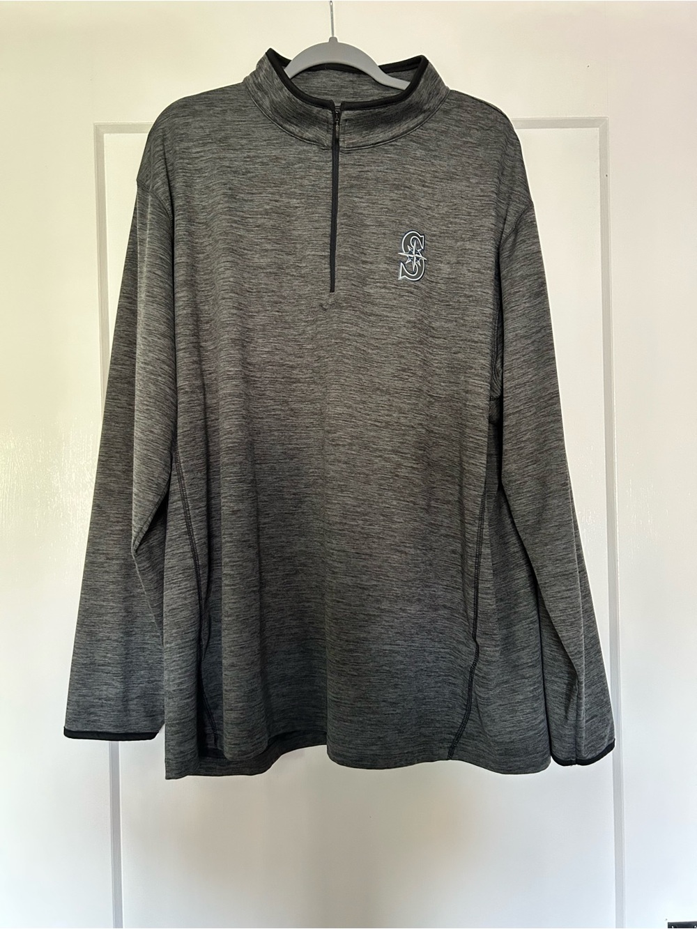 Seattle MarinersUnder Armour Men's Gray Heather Quarter-Zip Pullover